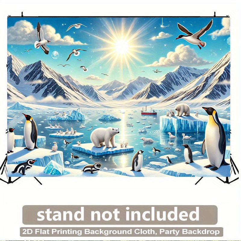 Exciting Antarctic Natural 2D Backdrop Fabric